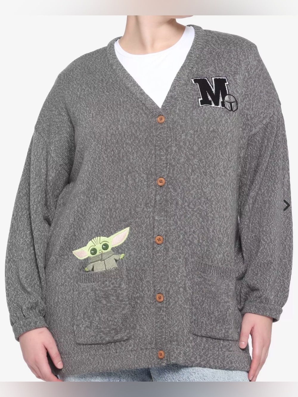 Her Universe Star Wars The Mandalorian Grey Cardigan Plus Size 1 NWOT Sold Out